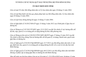 Quyết định 46/2013/QĐ-UBND phân cấp sử dụng Quỹ bảo trì đường bộ Bình Dương