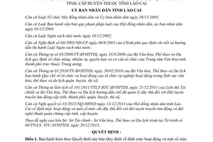 Quyết định 59/2013/QĐ-UBND mức chi đối với đội tuyên truyền lưu động nghệ thuật quần chúng Lào Cai