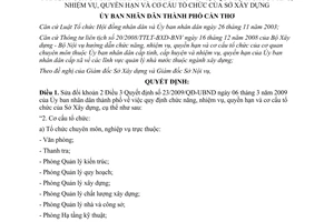 Quyết định 31/2013/QĐ-UBND sửa đổi chức năng Sở Xây dựng thành phố Cần Thơ