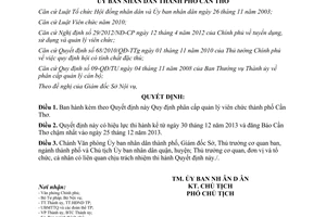 Quyết định 29/2013/QĐ-UBND phân cấp quản lý viên chức Cần Thơ