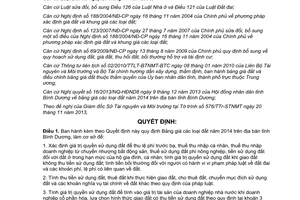 Quyết định 44/2013/QĐ-UBND bảng giá đất năm 2014 tỉnh Bình Dương