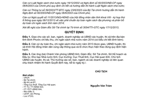 Quyết định 2583/QĐ-UBND năm 2013 giao dự toán thu chi ngân sách Nhà nước Bình Phước