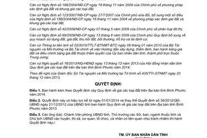 Quyết định 57/2013/QĐ-UBND quy định giá đất Bình Phước năm 2014