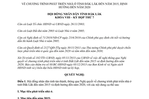 Nghị quyết 103/2013/NQ-HĐND chương trình phát triển nhà ở 2015 2020 Đắk Lắk