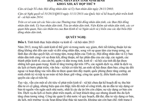 Nghị quyết 13/2013/NQ-HĐND nhiệm vụ phát triển kinh tế xã hội năm 2014 Ninh Bình