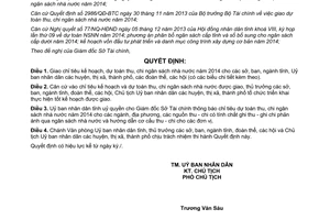 Quyết định số 2055/QĐ-UBND dự toán thu chi ngân sách nhà nước năm 2014 Vĩnh Long