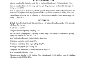 Quyết định 48/2013/QĐ-UBND giao chỉ tiêu kế hoạch phát triển kinh tế xã hội 2014 Bình Dương