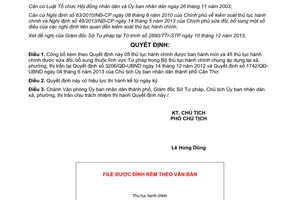 Quyết định 4426/QĐ-UBND thủ tục hành chính mới sửa đổi áp dụng xã phường thị trấn Cần Thơ