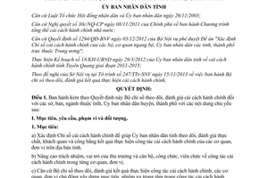 Quyết định 504/QĐ-UBND 2013 chỉ số theo dõi đánh giá cải cách hành chính Tuyên Quang