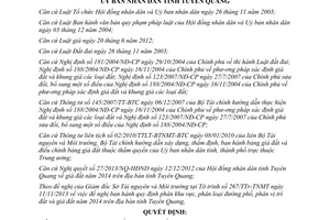 Quyết định 40/2013/QĐ-UBND giá đất năm 2014 Tuyên Quang