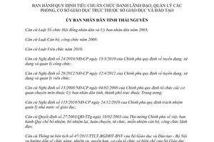 Quyết định 38/2013/QĐ-UBND tiêu chuẩn chức danh lãnh đạo quản lý Sở Giáo dục Đào tạo Thái Nguyên