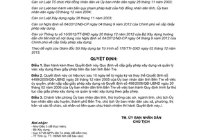 Quyết định 44/2013/QĐ-UBND cấp giấy phép xây dựng quản lý việc xây dựng theo giấy phép Bến Tre