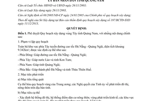 Quyết định 4033/QĐ-UBND 2013 phê duyệt quy hoạch xây dựng Tây Quảng Nam