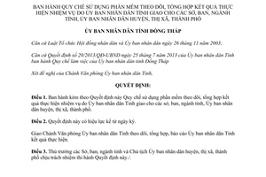 Quyết định 1298/QĐ-UBND-HC 2013 Sử dụng phần mềm theo dõi tổng hợp thực hiện nhiệm vụ Đồng Tháp