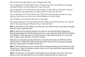 Thông tư 22/2013/TT-BTTTT Danh mục tiêu chuẩn kỹ thuật ứng dụng công nghệ