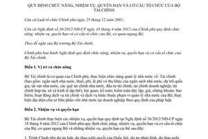 Nghị định 215/2013/NĐ-CP chức năng quyền hạn cơ cấu tổ chức Bộ Tài chính