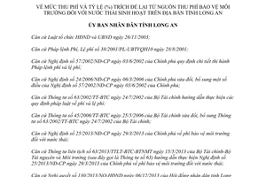 Quyết định 65/2013/QĐ-UBND phí bảo vệ môi trường nước thải sinh hoạt Long An