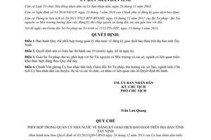 Quyết định 65/2013/QĐ-UBND Quy chế phối hợp quản lý đăng ký giao dịch bảo đảm Tây Ninh