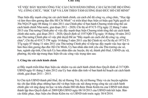 Chỉ thị 26/CT-UBND 2013 cải cách hành chính chế độ công vụ công chức Thừa Thiên Huế