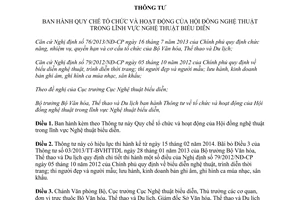 Thông tư 15/2013/TT-BVHTTDL Quy chế tổ chức hoạt động Hội đồng nghệ thuật