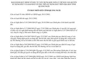 Quyết định 58/2013/QĐ-UBND đầu tư xây dựng khu dân cư đấu giá giao đất Quảng Ngãi