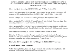 Thông tư 203/2013/TT-BTC sửa đổi TT 17 phát hành trái phiếu Chính phủ trong nước