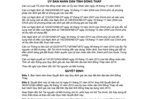 Quyết định 42/2013/QĐ-UBND Quy định giá đất Đồng Tháp 2014