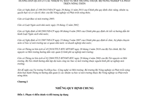 Thông tư 55/2013/TT-BNNPTNT hướng dẫn quản lý nhiệm vụ bảo vệ môi trường