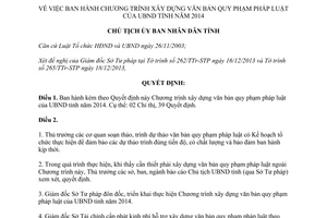 Quyết định 2595/QĐ-UBND 2013 xây dựng văn bản quy phạm pháp luật Bình Phước 2014