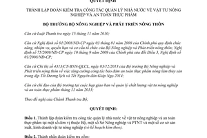 Quyết định 3027/QĐ-BNN-TTr 2013 thành lập đoàn kiểm tra vật tư nông nghiệp an toàn thực phẩm