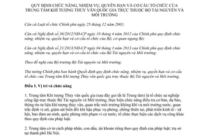 Quyết định 77/2013/QĐ-TTg chức năng tổ chức Trung tâm Khí tượng Thủy văn quốc gia