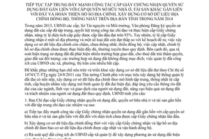 Chỉ thị 27/CT-UBND năm 2013 cấp GCN quyền sử dụng đất nhà ở hồ sơ địa chính Thừa Thiên Huế 2014