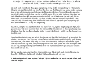 Chỉ thị 18/2013/CT-UBND năm 2013 đẩy mạnh cải cách hành chính nhà nước Yên Bái 2011 2020