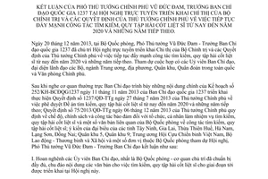 Thông báo 457/TB-VPCP năm 2013 kết luận đẩy mạnh tìm kiếm quy tập hài cốt liệt sĩ 2020