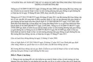 Văn bản hợp nhất 29/VBHN-BGTVT năm 2013 hợp nhất kiểm tra an toàn phương tiện giao thông