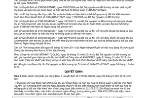 Quyết định 2095/QĐ-UBND 2013 Hoàn thiện hệ thống quản lý đất đai viện trợ NZAP Vĩnh Long