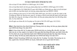 Quyết định 2492/QĐ-UBND năm 2013 xây dựng văn bản QPPL của UBND tỉnh Hưng Yên 2014