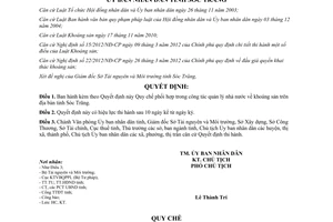 Quyết định 52/2013/QĐ-UBND Quy chế phối hợp quản lý khoáng sản Sóc Trăng