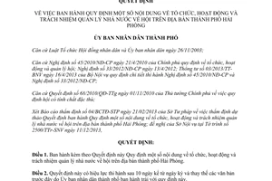 Quyết định 2563/2013/QĐ-UBND tổ chức hoạt động trách nhiệm quản lý nhà nước về hội Hải Phòng