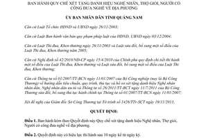 Quyết định 35/2013/QĐ-UBND danh hiệu Nghệ nhân Thợ giỏi Quảng Nam