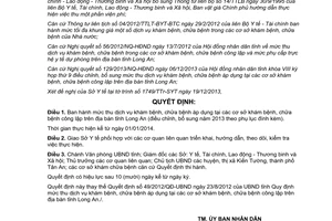 Quyết định 67/2013/QĐ-UBND mức thu dịch vụ khám chữa bệnh cơ sở công lập Long An