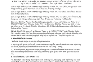 Thông tư 35/2013/TT-BCT sửa đổi Thông tư 25/2011/TT-BCT văn bản quy phạm pháp luật Công Thương