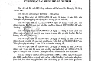Quyết định 60/2013/QĐ-UBND giá đất năm 2014 trên địa bàn thành phố Hồ Chí Minh