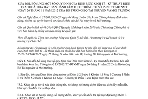 Thông tư 49/2013/TT-BTNMT sửa đổi định mức kinh tế kỹ thuật điều tra thoái hóa đất