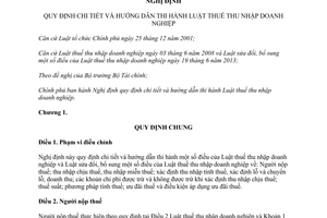 Nghị định 218/2013/NĐ-CP hướng dẫn thi hành Luật thuế thu nhập doanh nghiệp