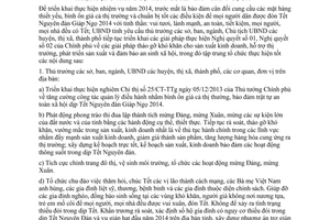 Chỉ thị 04/CT-UBND năm 2013 quản lý đảm bảo tốt hoạt động trong dịp Tết Nguyên đán Giáp Ngọ 2014 Ninh Bình