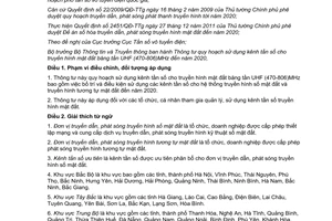 Thông tư 26/2013/TT-BTTTT quy hoạch sử dụng kênh tần số truyền hình mặt đất băng tần UHF đến 2020
