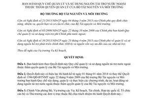 Quyết định 2668/QĐ-BTNMT năm 2013 Quy chế quản lý sử dụng nguồn tài trợ nước ngoài