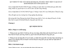 Thông tư 36/2013/TT-BCT xây dựng kế hoạch quản lý kinh phí khuyến công