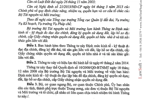Thông tư 50/2013/TT-BTNMT Định mức kinh tế kỹ thuật đo đạc địa chính cấp GCN quyền sử dụng đất
